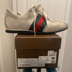 Authentic Nylon Gucci shoes size 8 white